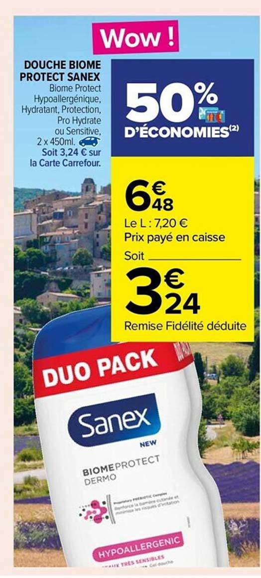 douche biome protect sanex