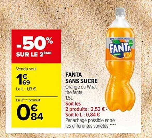 fanta sans sucre orange ou what the fanta -50% sur le 2ème