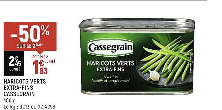 haricots verts extra-fins cassegrain