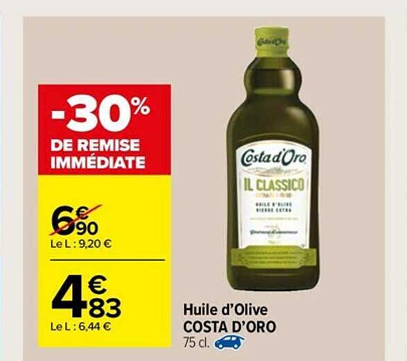 huile d'olive costa d'oro -30% de remise immédiate