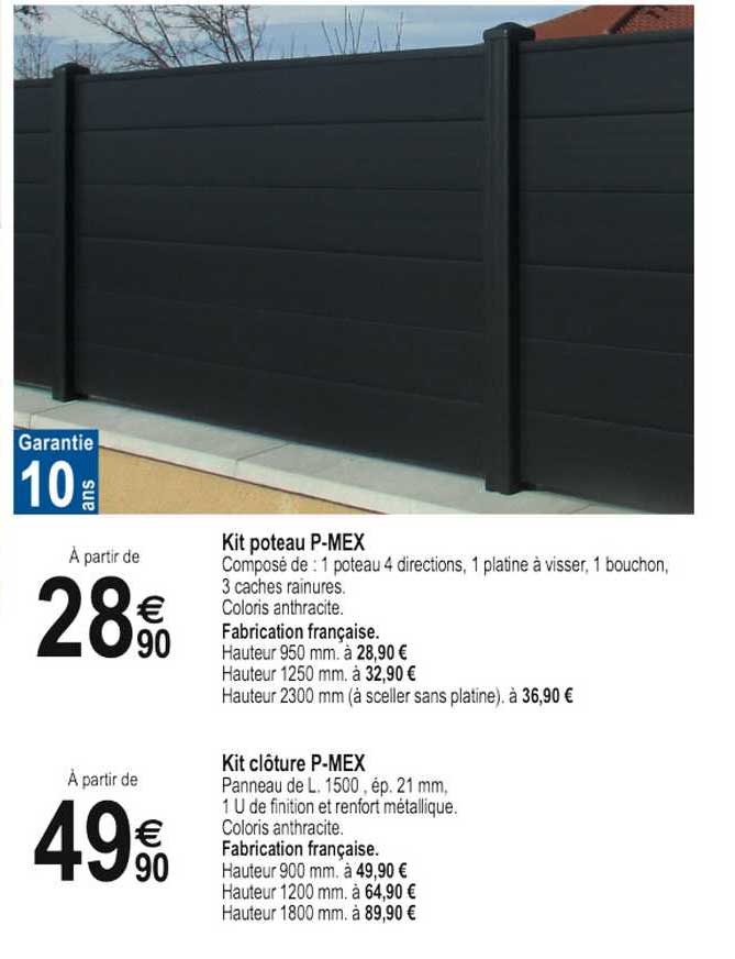 kit poteau p-mex kit clôture p-mex
