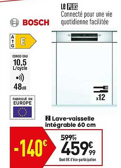 lave-vaisselle intégrable 60 cm bosch