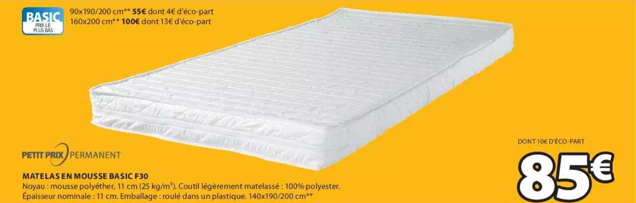 Matelas En Mousse Basic F30