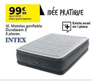 matelas gonflable durabeam 3 2 places intex