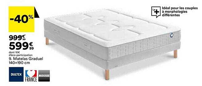 matelas graduel 140x190 cm