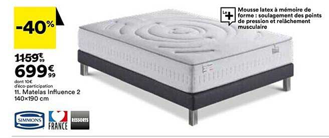 matelas influence 2 140x190 cm