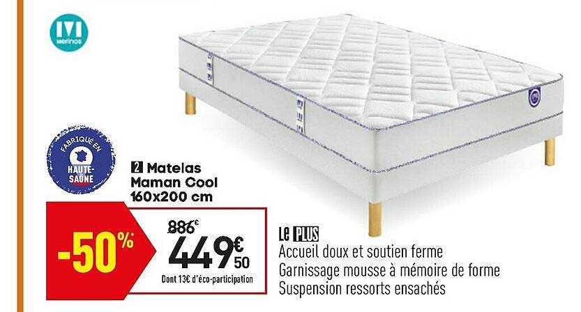 matelas maman cool 160x200 cm