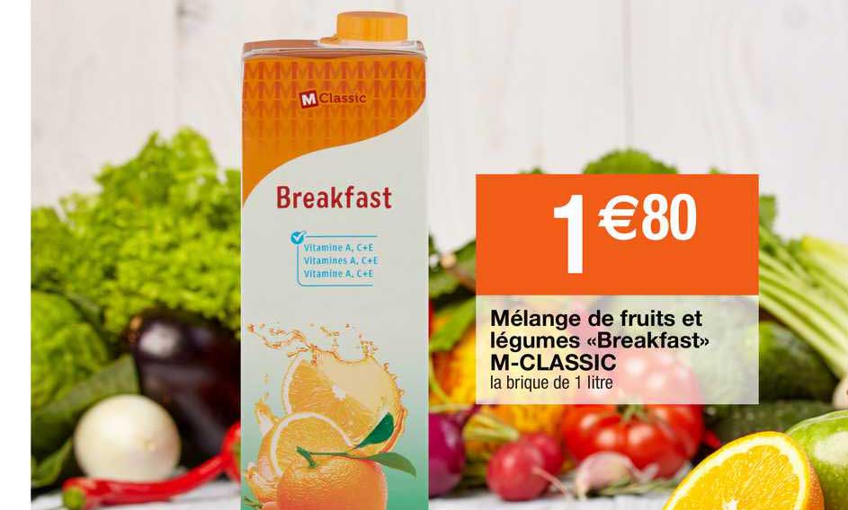 mélange de fruits et légumes «breakfast» m-classic