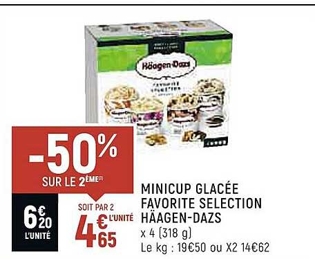 minicup glacée favorite sélection häagen-dazs