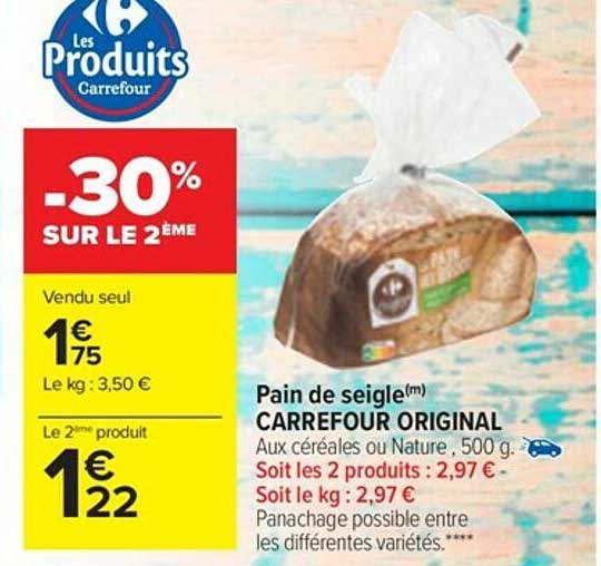 Pain De Seigle Carrefour Original -30% Sur Le 2ème