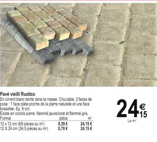 pavé vieilli rustico