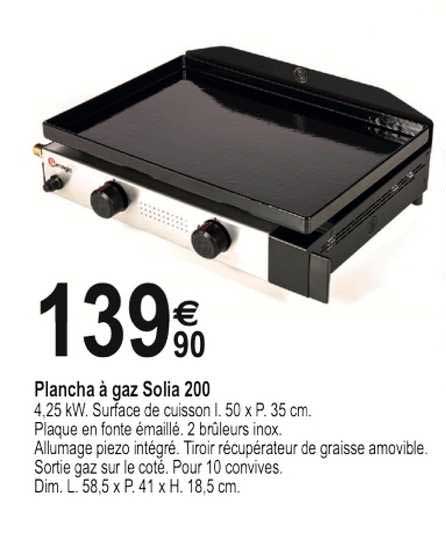 plancha à gaz solia 200
