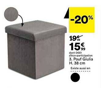 pouf giulia h. 38 cm