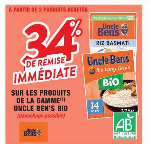produits de la gamme uncle ben's bio