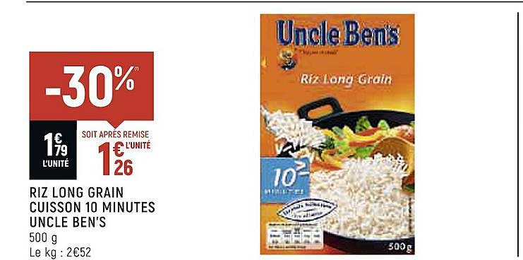 riz long grain cuisson 10 minutes uncle ben's
