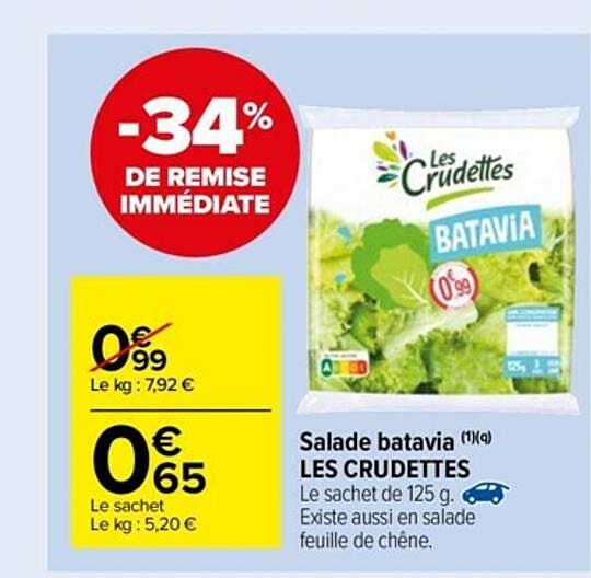 Salade Batavia Les Crudettes -34% De Remise Immédiate