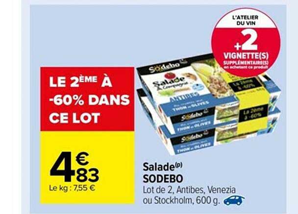 salade sodebo le 2ème à -60% dans ce lot