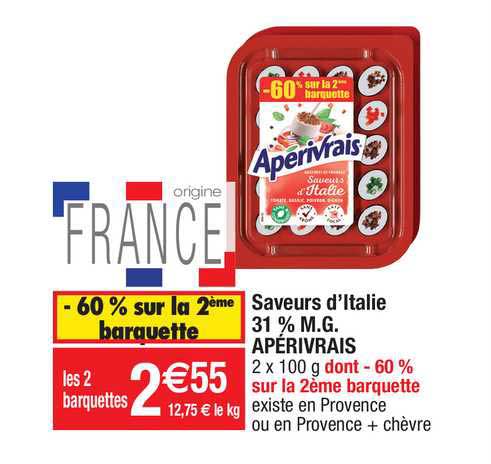 saveurs d'italie 31% m.g. apérivrais