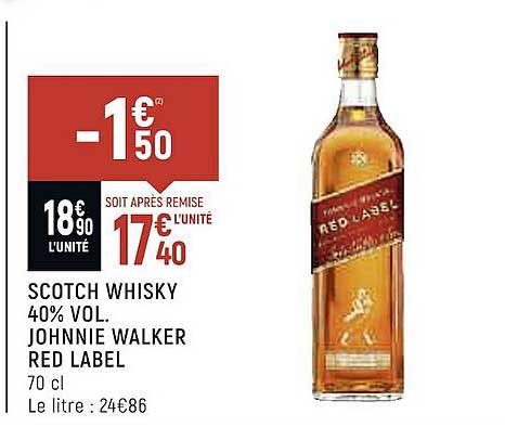 scotch whisky 40% vol. johnnie walker red label