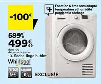 sèche-linge hublot whirlpool