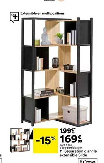 séparation d'angle extensible slide