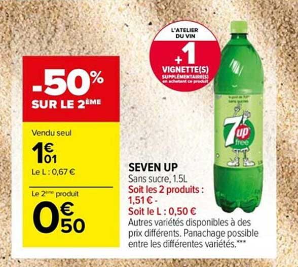 seven up -50% sur le 2ème