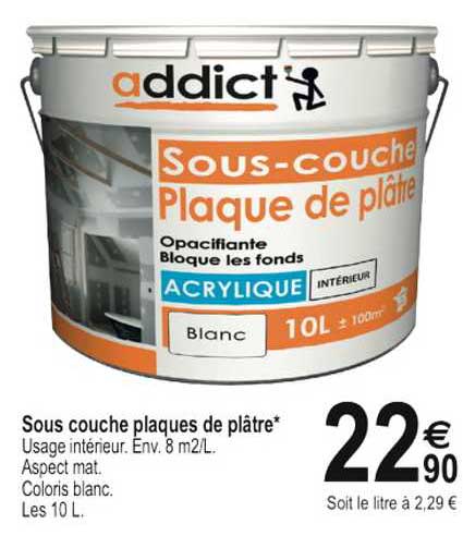 sous couche plaques de plâtre