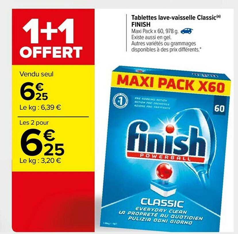 Tablettes Lava-vaisselle Classic Finish 1+1 Offert