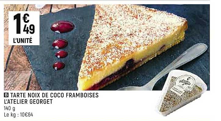 tarte noix de coco framboises l'atelier georget