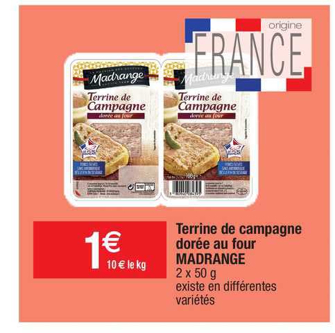 terrine de campagne dorée au four madrange