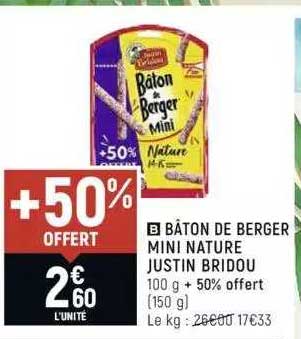 bâton de berger mini nature justin bridou