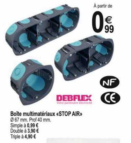 boîte multimatériaux «stop air» debflex