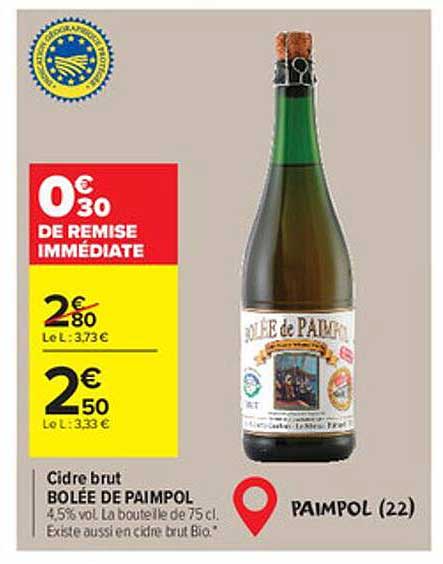 Cidre Brut Bolée De Paimpol