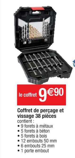 coffret de perçage et vissage 38 pièces