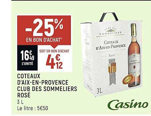 coteaux d'aix-en-provence club des sommeliers rosé