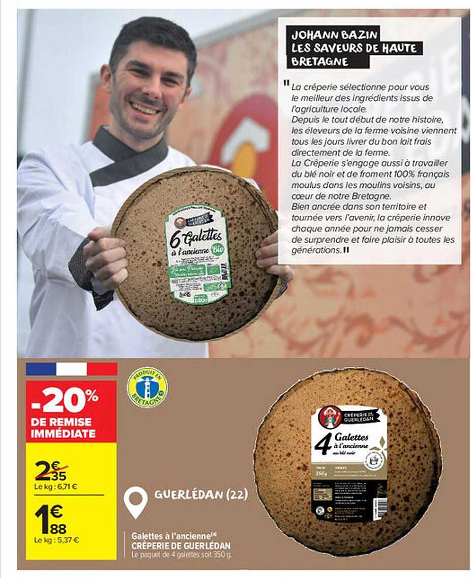 galettes à l'ancienne crêperie de guerlédan -20% de remise immédiate