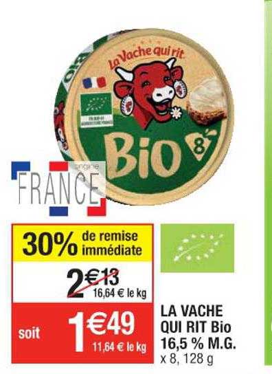 la vache qui rit bio 16.5% m.g.