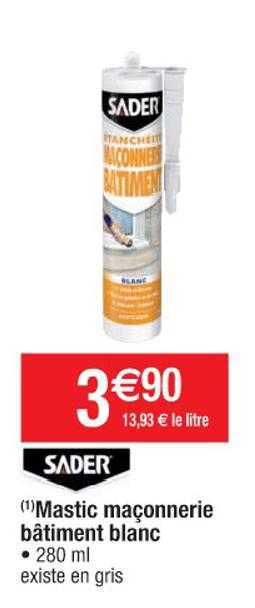 mastic maçonnerie bâtiment blanc sader