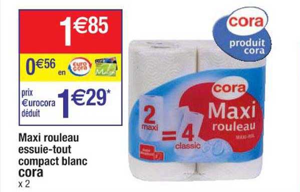 Maxi Rouleau Essuie-tout Compact Blanc Cora