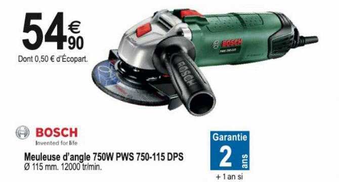 Meuleuse D'angle 750w Pws 750-115 Dps Bosch