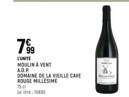 moulin à vent a.o.p. domaine de la vieille cave rouge millésimé
