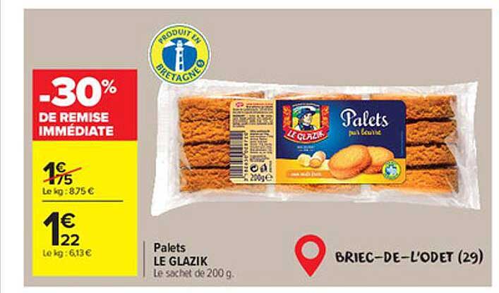 palets le glazik -30% de remise immédiate