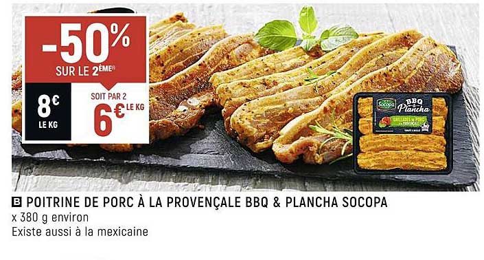 Poitrine De Porc à La Provençale Bbq & Plancha Socopa -50% Sur Le 2ème