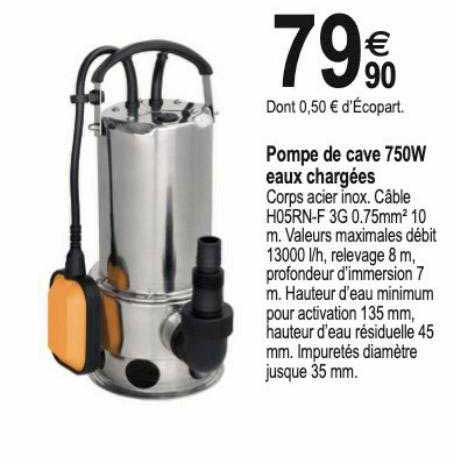 pompe de cave 750w eaux chargées