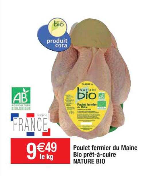 poulet fermier du maine bio prêt-à-cuire nature bio