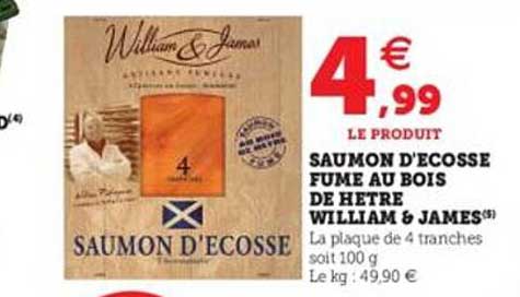 saumon d'ecosse fume au bois de hetre william & james