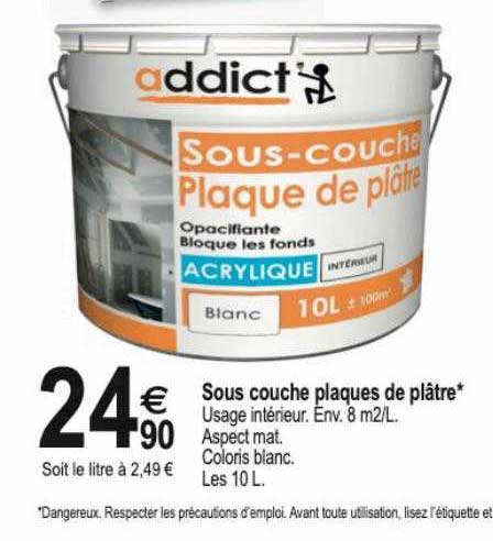 sous couche plaques de plâtre