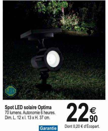 spot led solaire optima