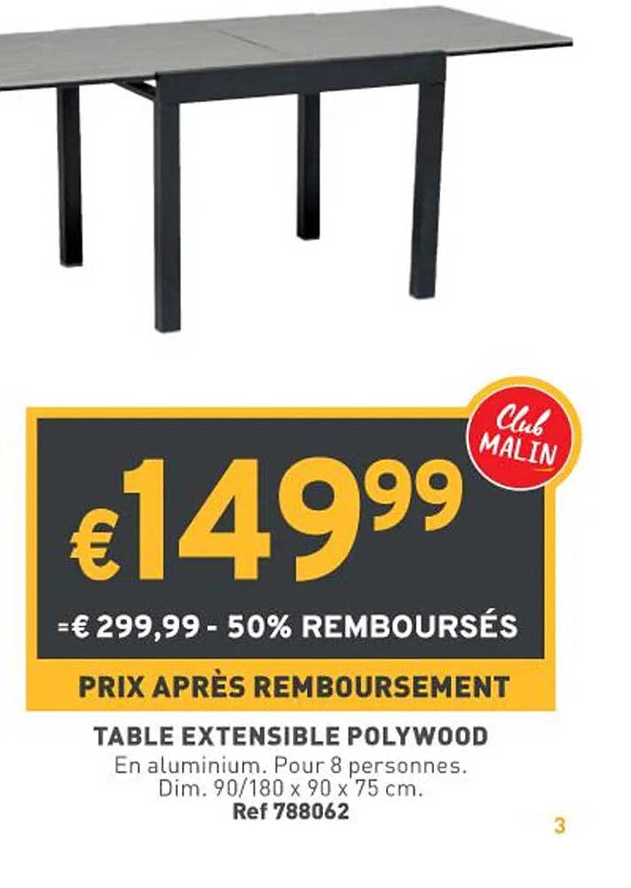 Table Extensible Polywood