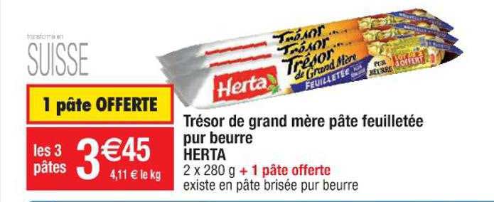 trésor de grand mère pâte feuilletée pur beurre herta